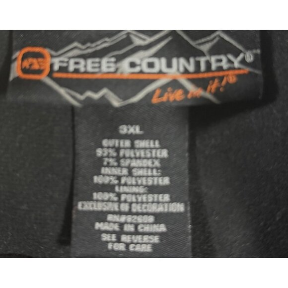 Free Country Men’s Black Softshell Jacket – Size 3XL Warm Winter Outerwear - Picture 7 of 15